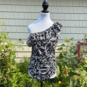 Boden One-Shoulder Paisley Swimsuit